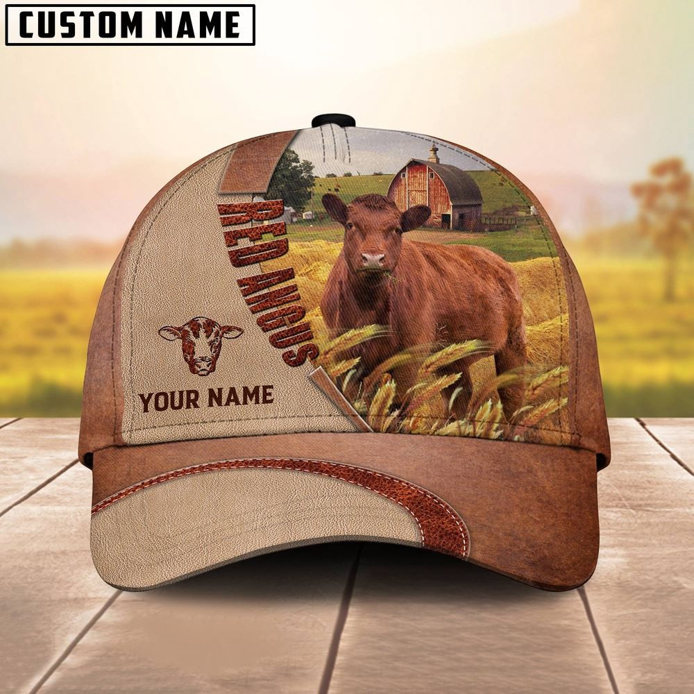 Personalized Name Red Angus Farm Barn Cap Farm Cap Farmer Baseball Cap Best Gifts For Farmers