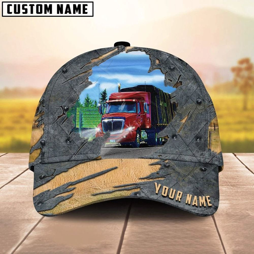 Personalized Name Red Truck 03 Trucker Classic Cap 2024 Farm Cap Farmer Baseball Cap