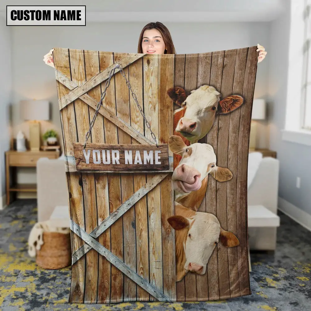 Personalized Name Simmental Barn Blanket Farm Blanket Gift Ideas For Farmers Personalized Name Simmental Barn Blanket Farm Blanket Gift Ideas For Farmers - Image 1