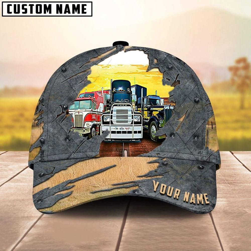 Personalized Name Three Trucker Classic Cap 2024 Farm Cap Farmer Baseball Cap