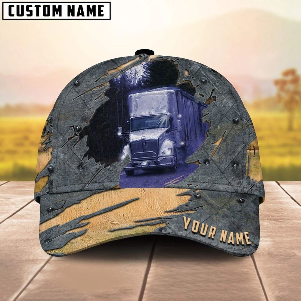 Personalized Name White Truck 02 Trucker Classic Cap 2024 Farmer Baseball Cap