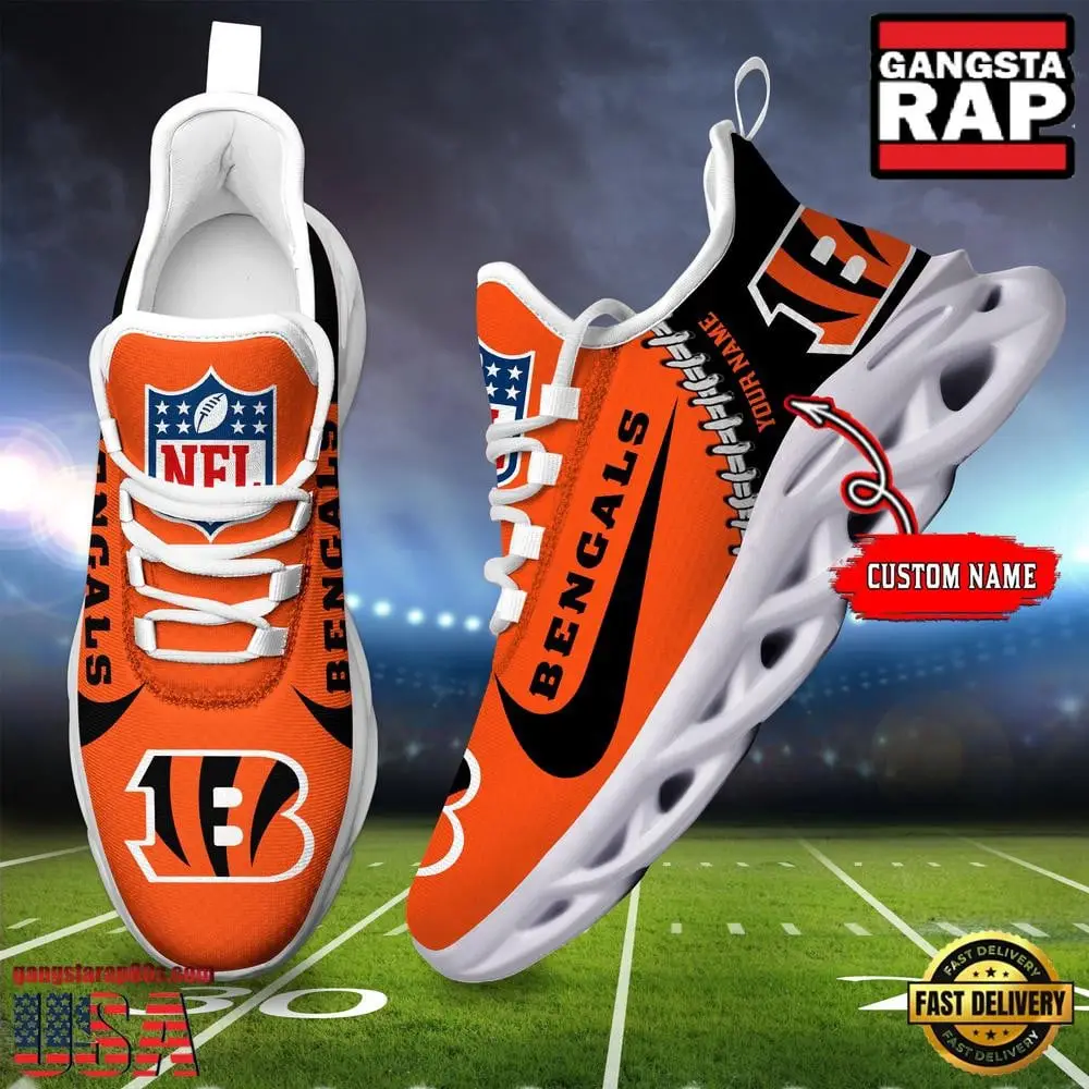 Personalized National Football League Cincinnati Bengals Name Air Max Shoes Air Cushion Sneakers
