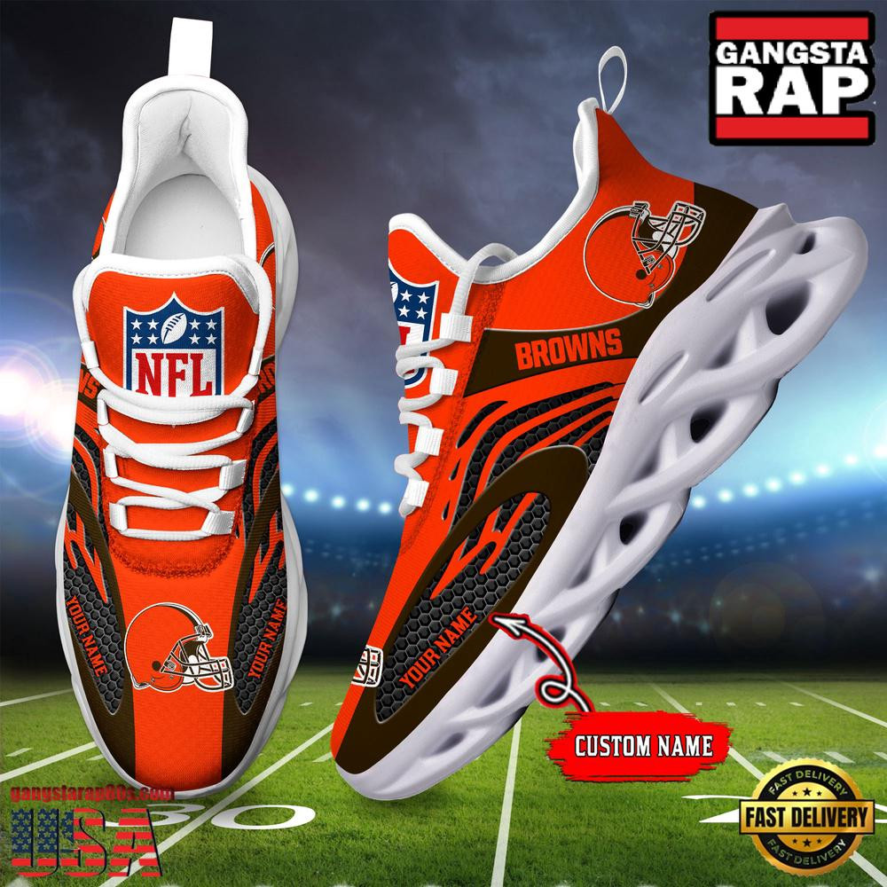 Personalized National Football League Cleveland Browns Air Max Shoes Air Cushion Sneakers
