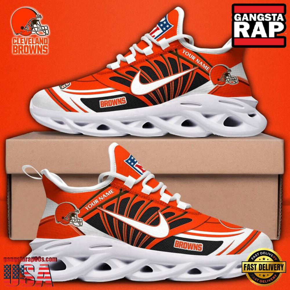 Personalized National Football League Cleveland Browns Team Logo Air Max Shoes Air Cushion Sneakers Personalized National Football League Cleveland Browns Team Logo Air Max Shoes Air Cushion Sneakers - Image 1