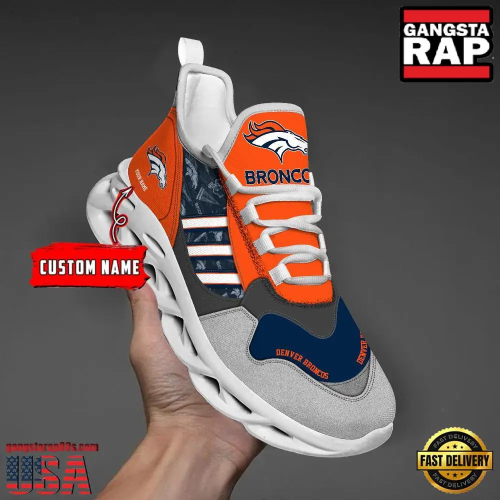 Personalized National Football League Denver Broncos Clunky Sport Air Max Shoes Air Cushion Sneakers Personalized National Football League Denver Broncos Clunky Sport Air Max Shoes Air Cushion Sneakers - Image 1