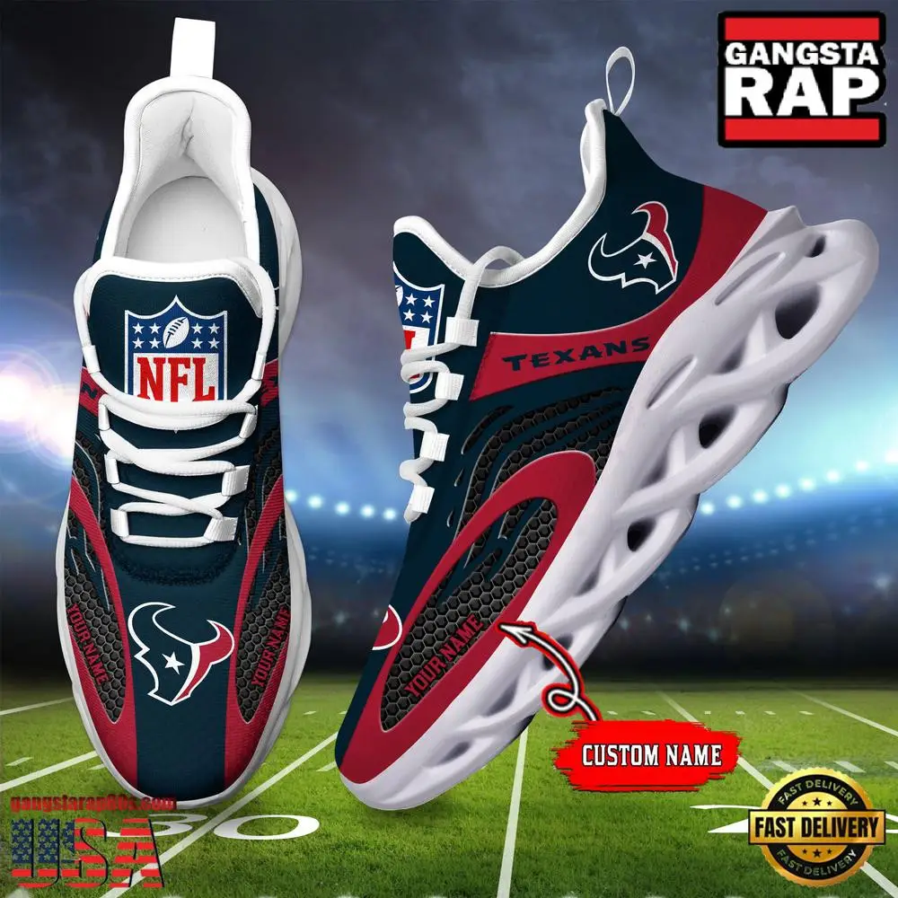 Personalized National Football League Houston Texans Air Max Shoes Air Cushion Sneakers