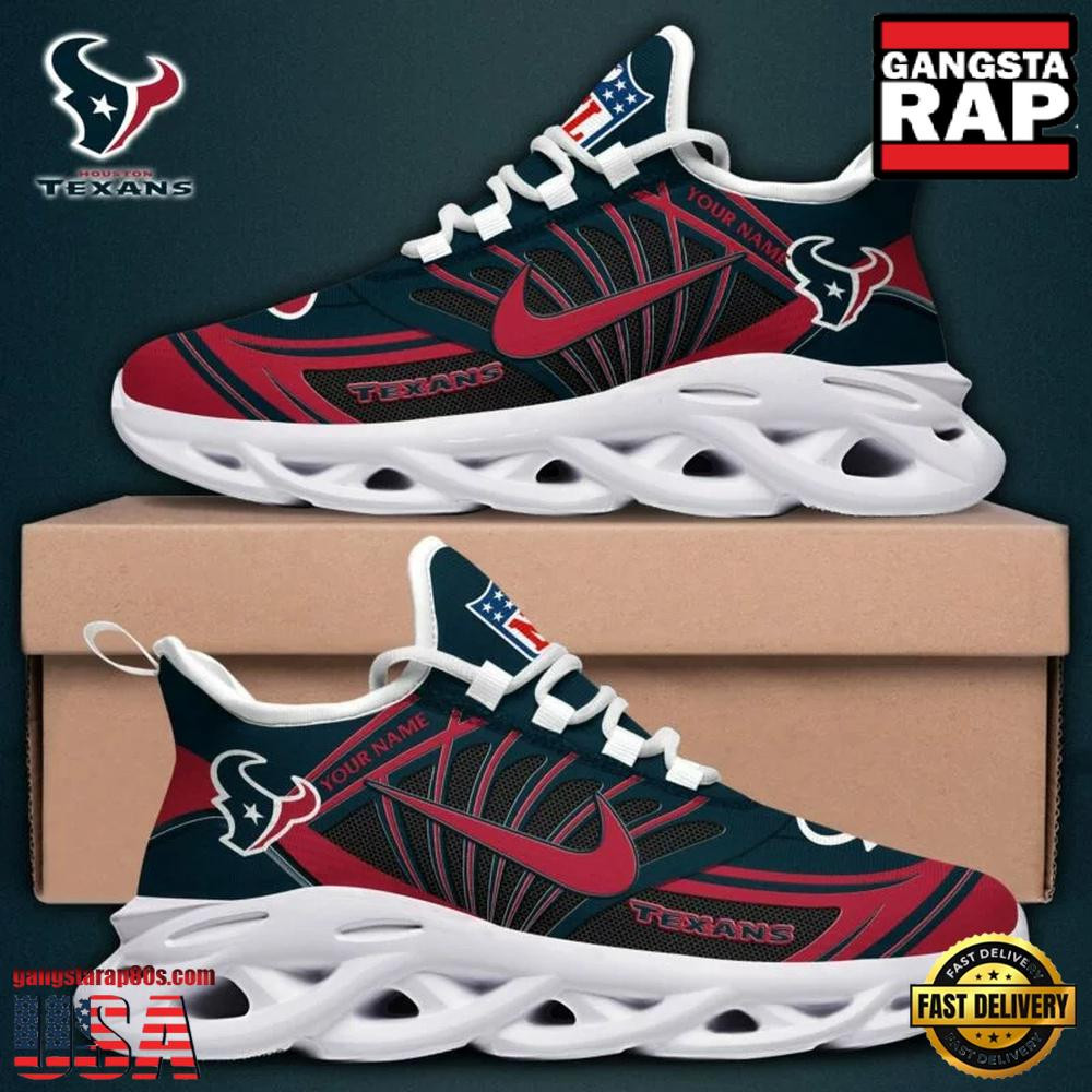 Personalized National Football League Houston Texans Team Logo Air Max Shoes Air Cushion Sneakers