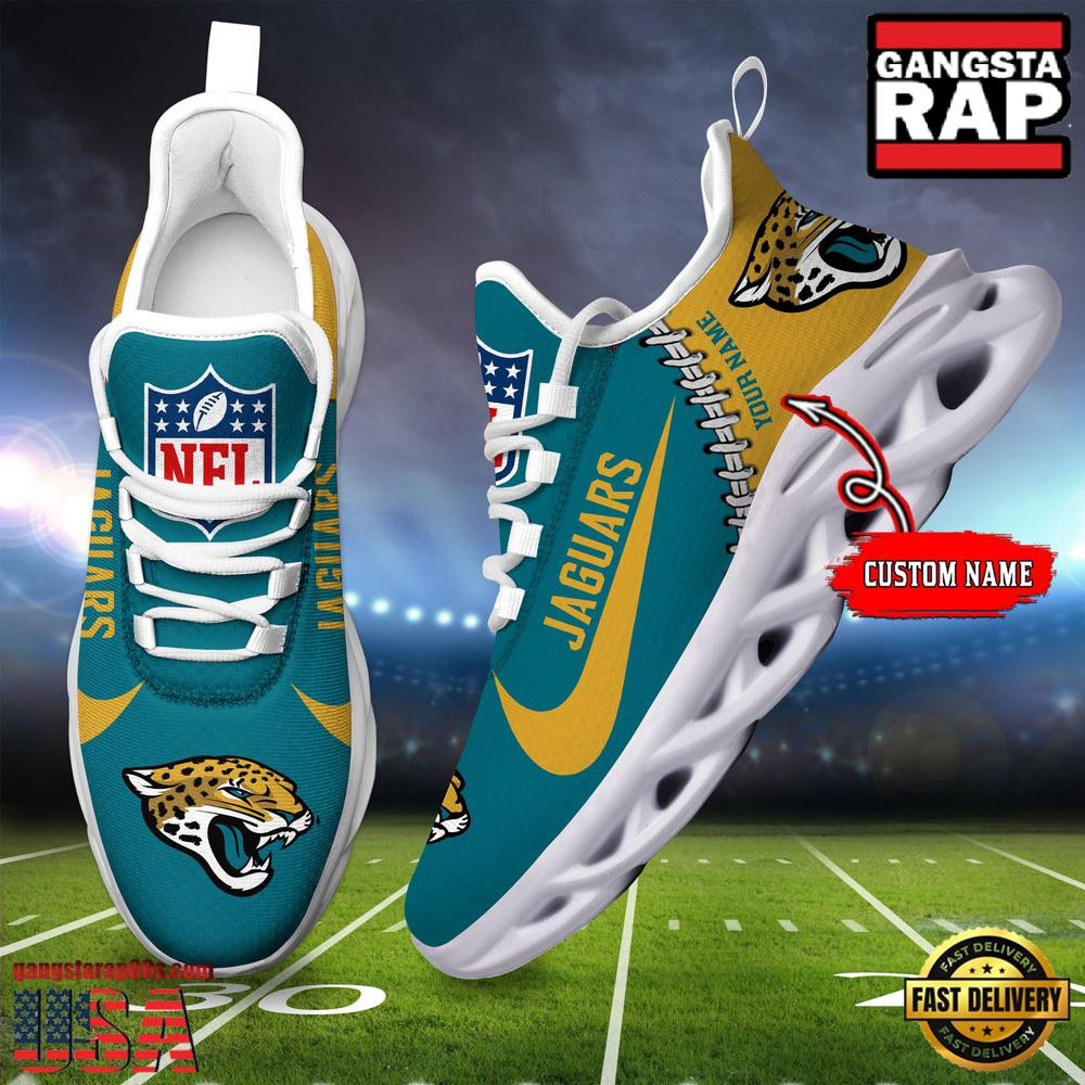 Personalized National Football League Jacksonville Jaguars Name Air Max Shoes Air Cushion Sneakers Personalized National Football League Jacksonville Jaguars Name Air Max Shoes Air Cushion Sneakers - Image 1