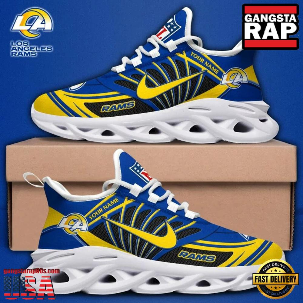 Personalized National Football League Los Angeles Rams Team Logo Air Max Shoes Air Cushion Sneakers