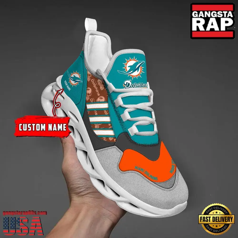 Personalized National Football League Miami Dolphins Clunky Sport Air Max Shoes Air Cushion Sneakers