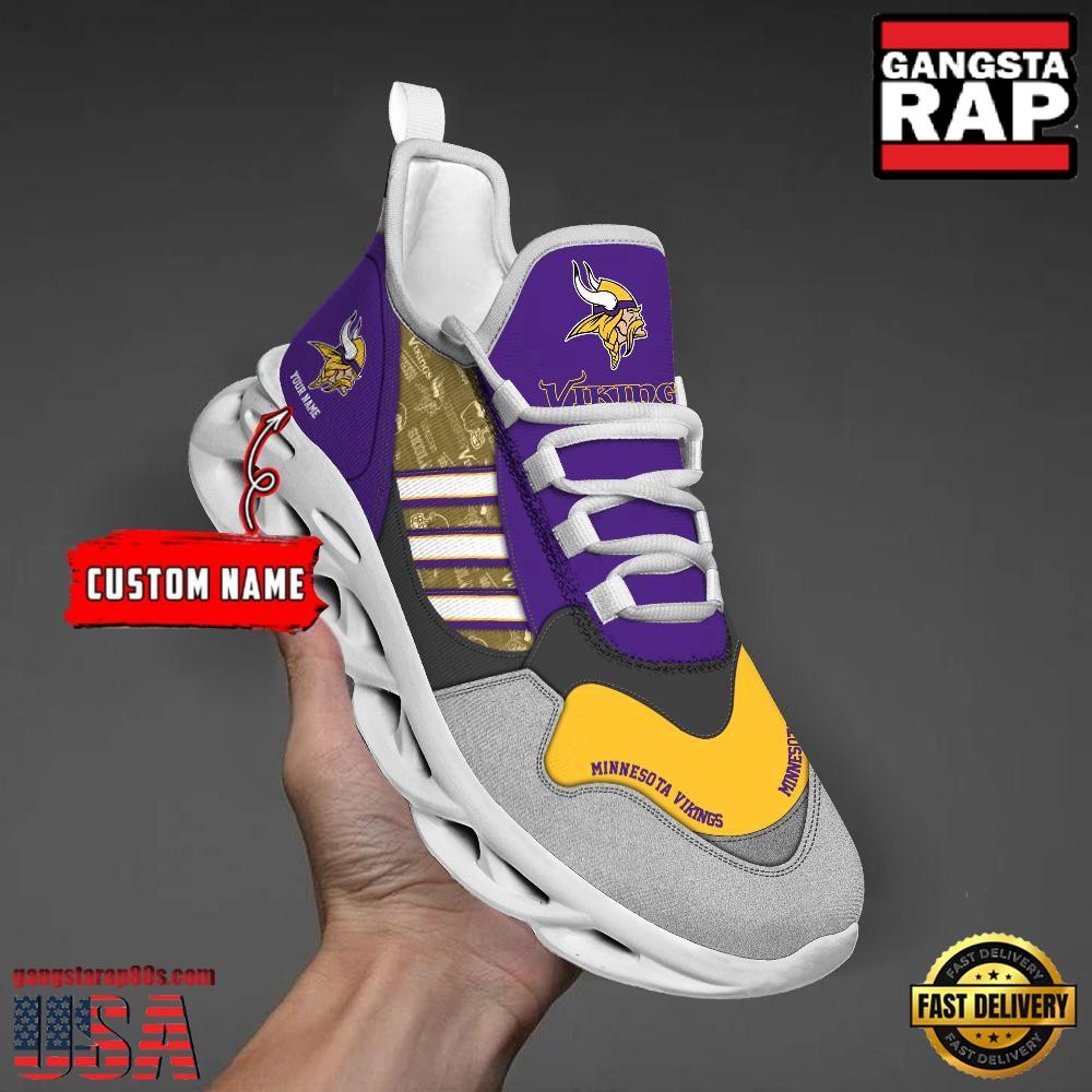 Personalized National Football League Minnesota Vikings Clunky Sport Air Max Shoes Air Cushion Sneakers Personalized National Football League Minnesota Vikings Clunky Sport Air Max Shoes Air Cushion Sneakers - Image 1