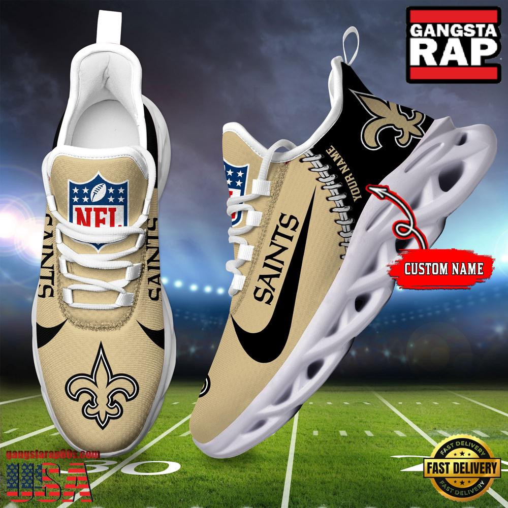 Personalized National Football League New Orleans Saints Name Air Max Shoes Air Cushion Sneakers