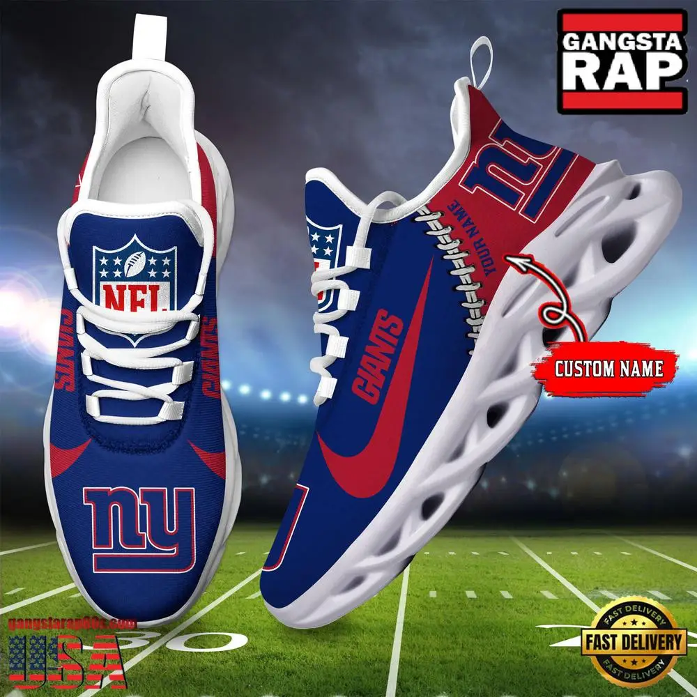 Personalized National Football League New York Giants Name Air Max Shoes Air Cushion Sneakers