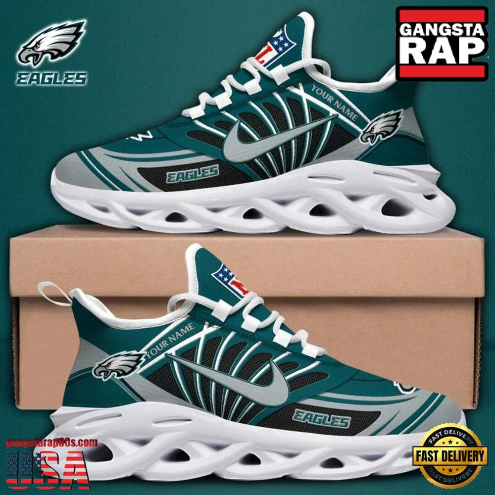 Personalized National Football League Philadelphia Eagles Team Logo Air Max Shoes Air Cushion Sneakers Personalized National Football League Philadelphia Eagles Team Logo Air Max Shoes Air Cushion Sneakers - Image 1