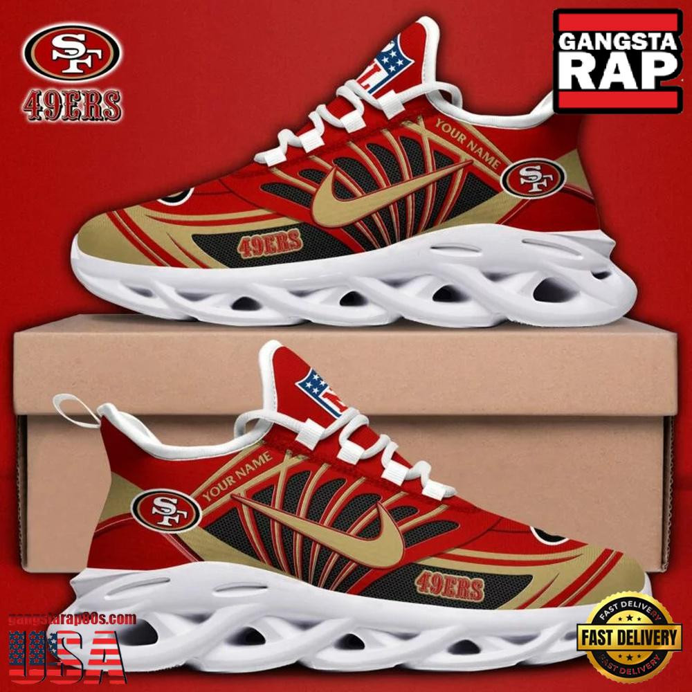 Personalized National Football League San Francisco 49ers Team Logo Air Max Shoes Air Cushion Sneakers