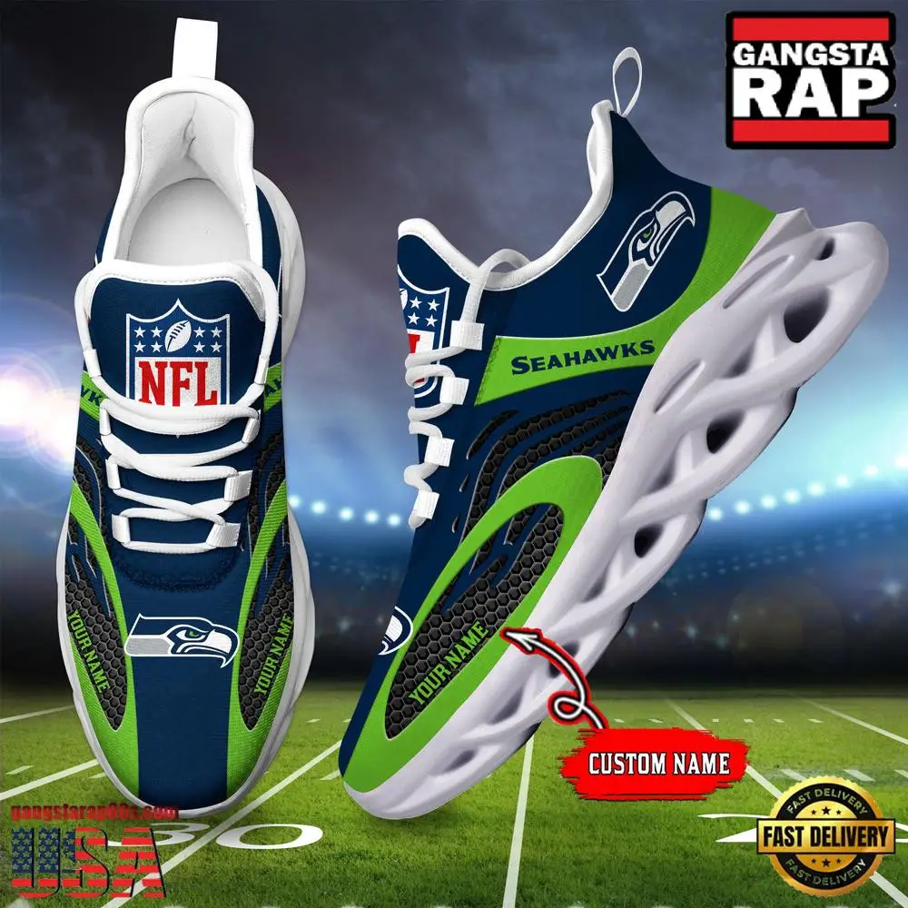 Personalized National Football League Seattle Seahawks Air Max Shoes Air Cushion Sneakers