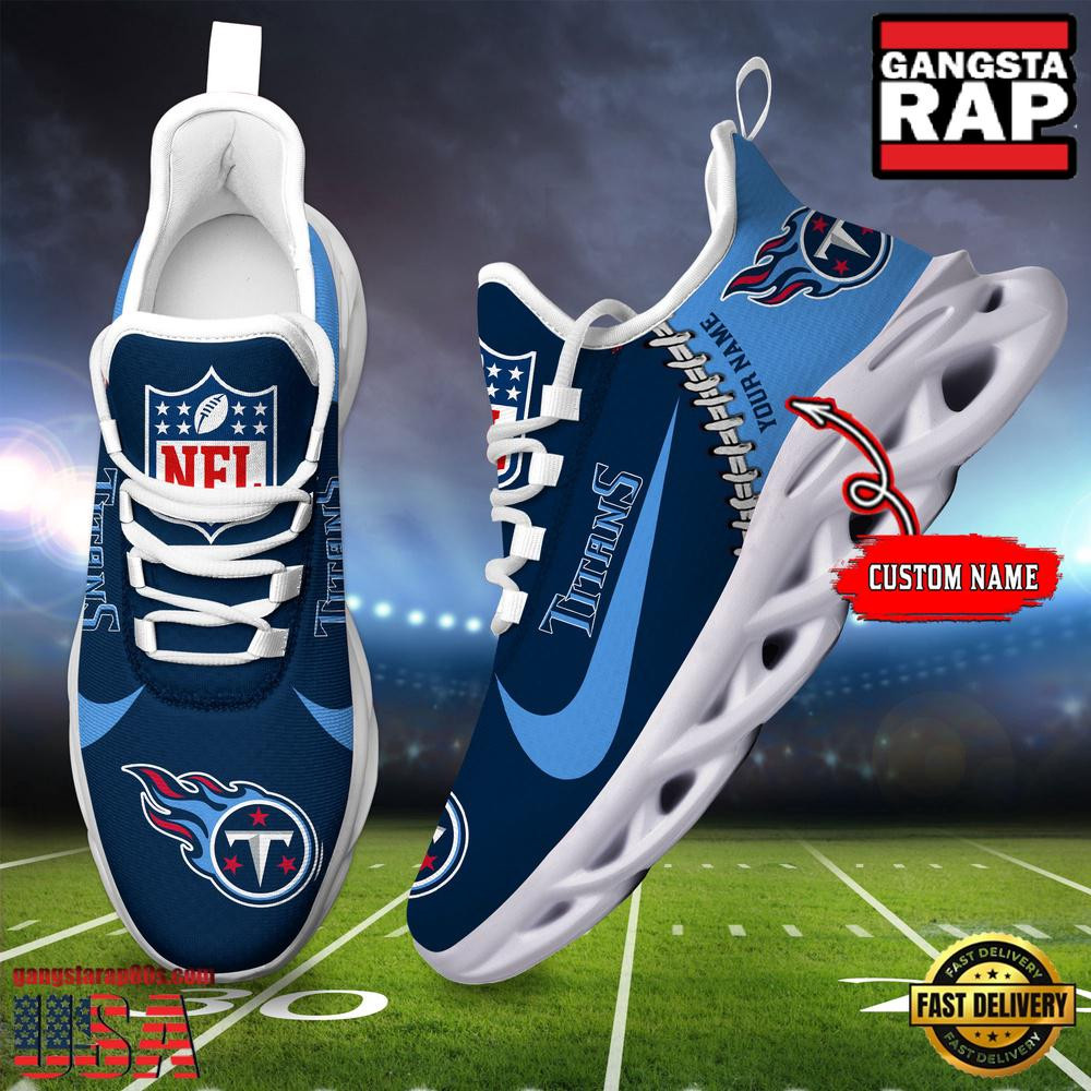 Personalized National Football League Tennessee Titans Name Air Max Shoes Air Cushion Sneakers Personalized National Football League Tennessee Titans Name Air Max Shoes Air Cushion Sneakers - Image 1