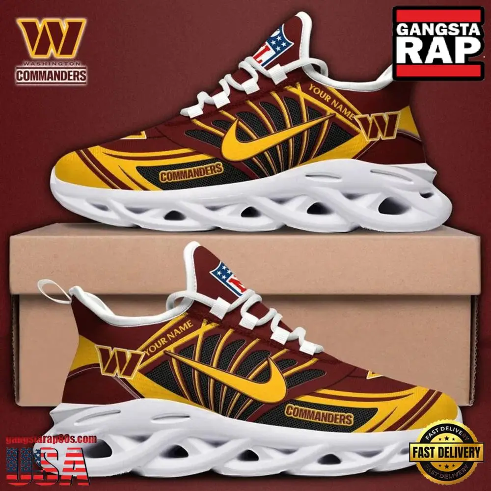 Personalized National Football League Washington Commanders Team Logo Air Max Shoes Air Cushion Sneakers