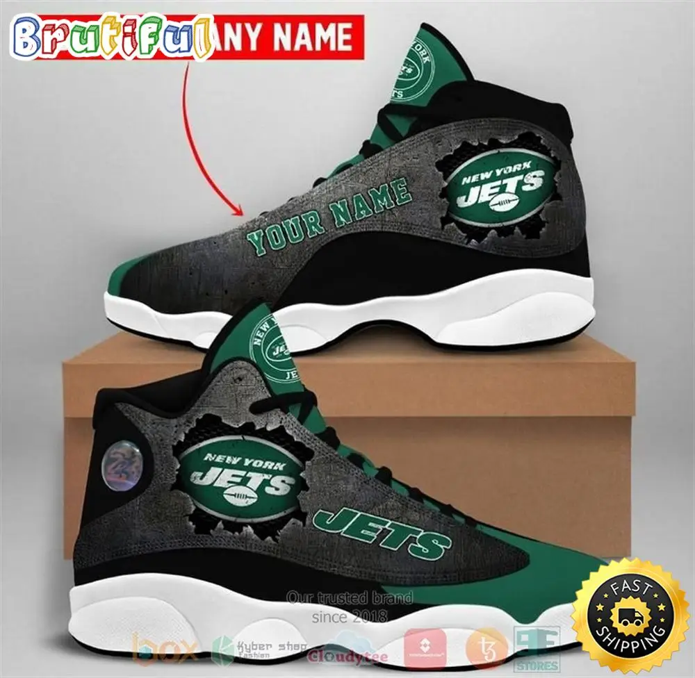 Personalized New York Jets Football Nfl Logo Custom Air Jordan 13 Shoes