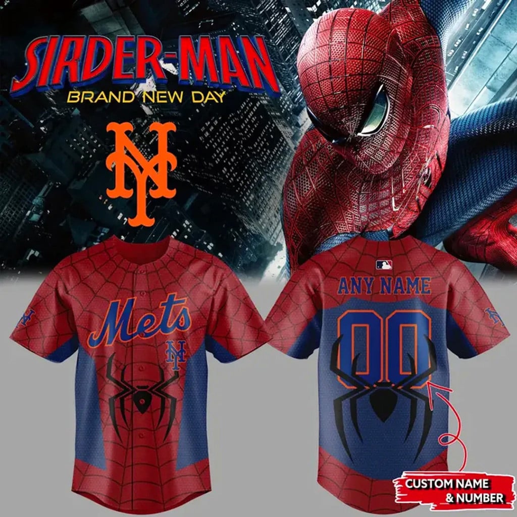 Personalized New York Mets x Spider Man 2026 Jersey Mets Merch Gifts For Brother