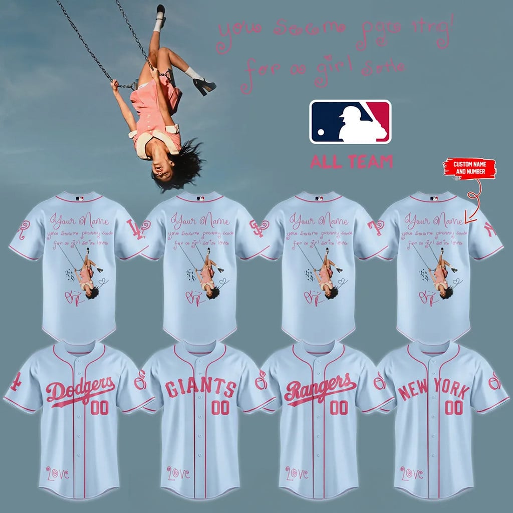 Personalized Olivia Rodrigo GUTS Tour Inspired MLB Baseball Jersey