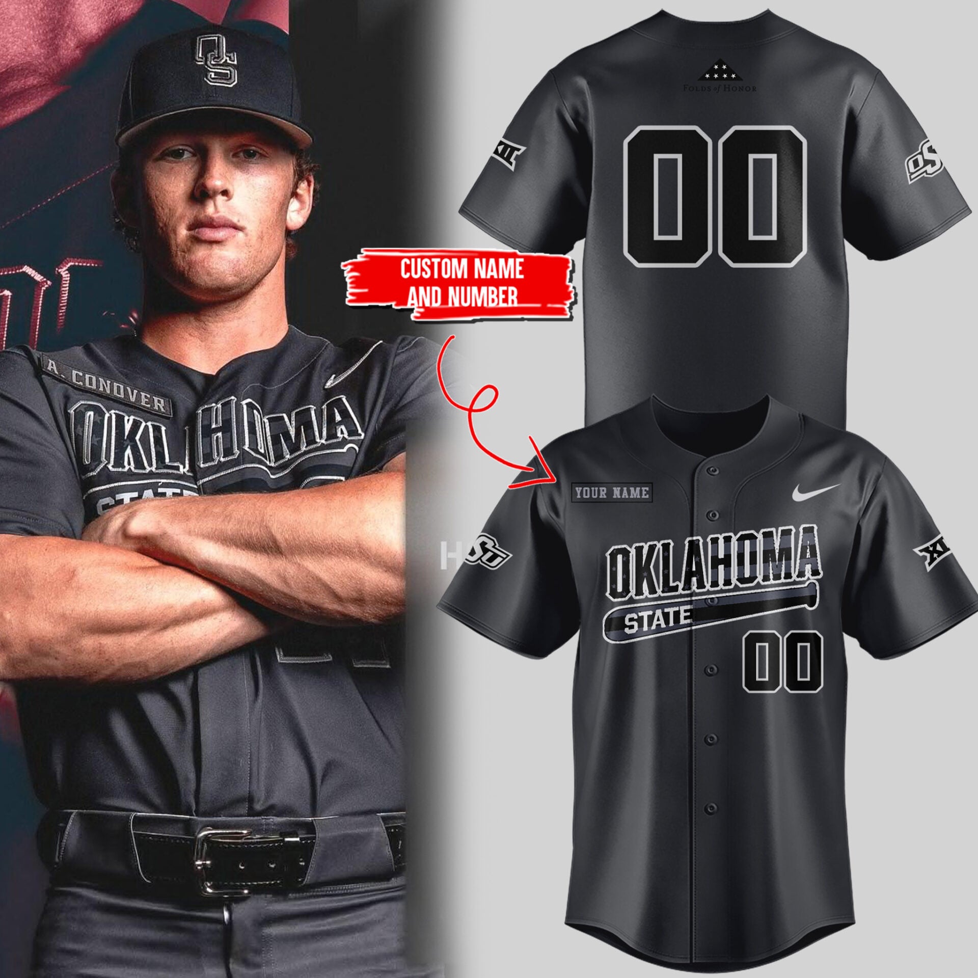 Personalized OSU Baseball Salute To Service 2026 Jersey OSU Baseball Merch Fan Gifts