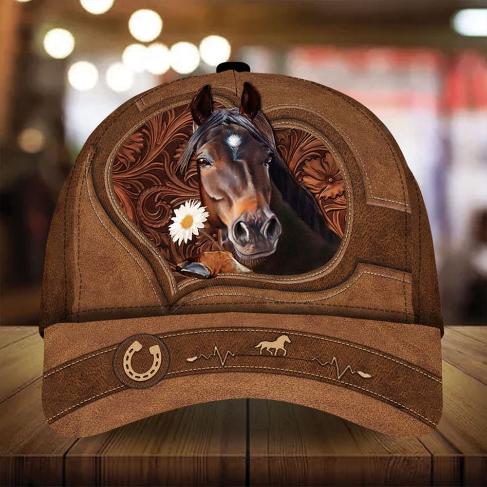 Personalized Premium blossom horse leather pattern cap Farmer Baseball Cap