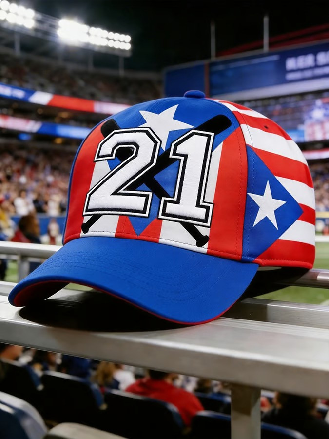 Personalized Puerto Rico 21 Clemente Flag Baseball Cap World Classic 2026 Boricua Tribute Stadium Hat Best Gift Personalized Puerto Rico 21 Clemente Flag Baseball Cap World Classic 2026 Boricua Tribute Stadium Hat Best Gift - Image 1