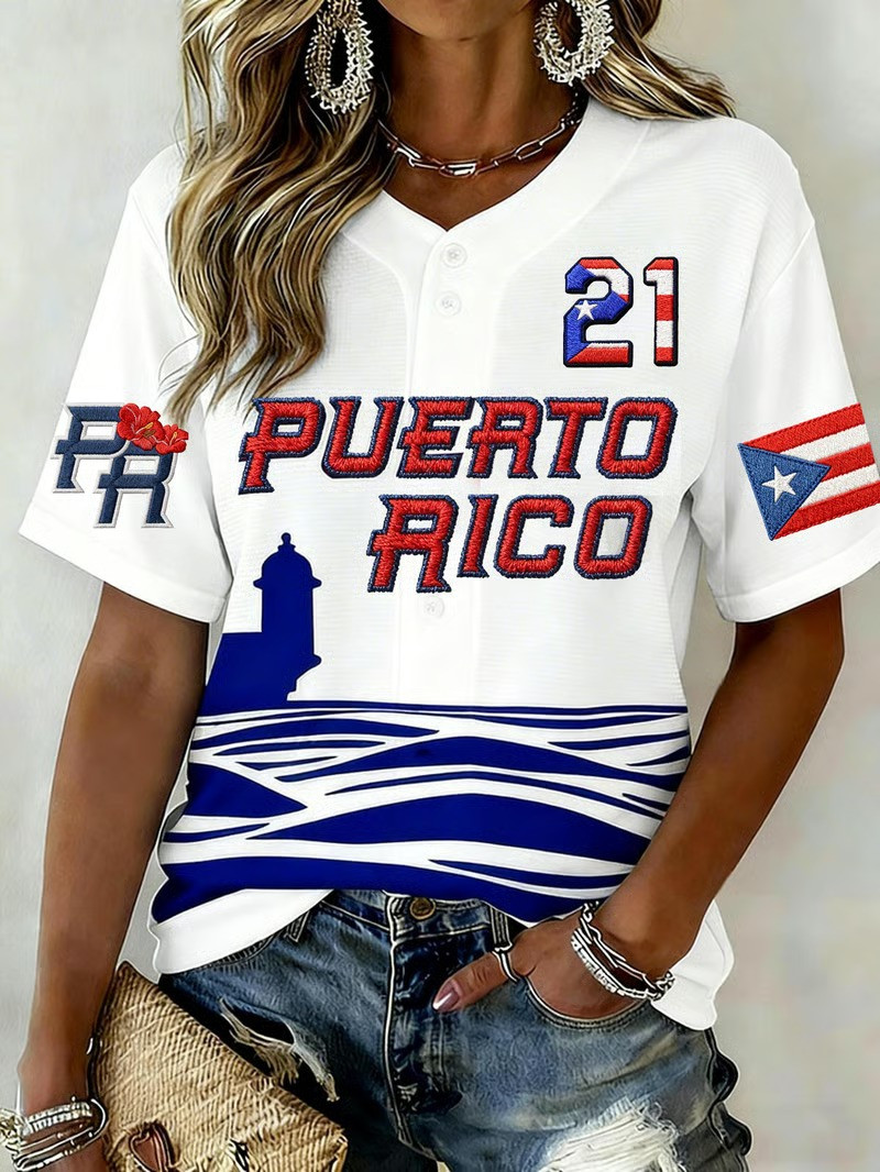 Personalized Puerto Rico Heritage Baseball Jersey Shirt World Classic 2026 Boricua Cultural Pride Fan Gear Gift For Dad