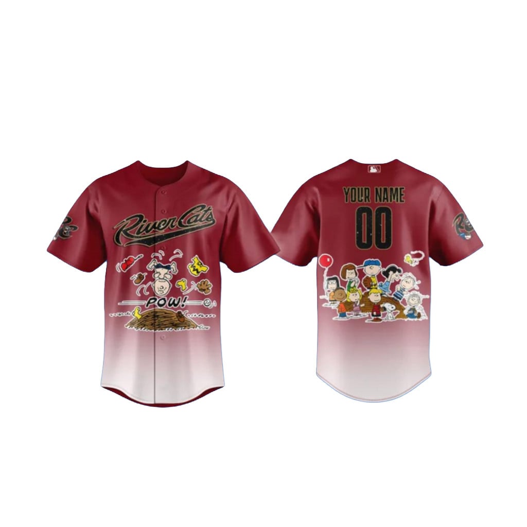 Personalized Sacramento River Cats Peanuts Night Jersey River Cats Merch Gifts For Baseball Fan