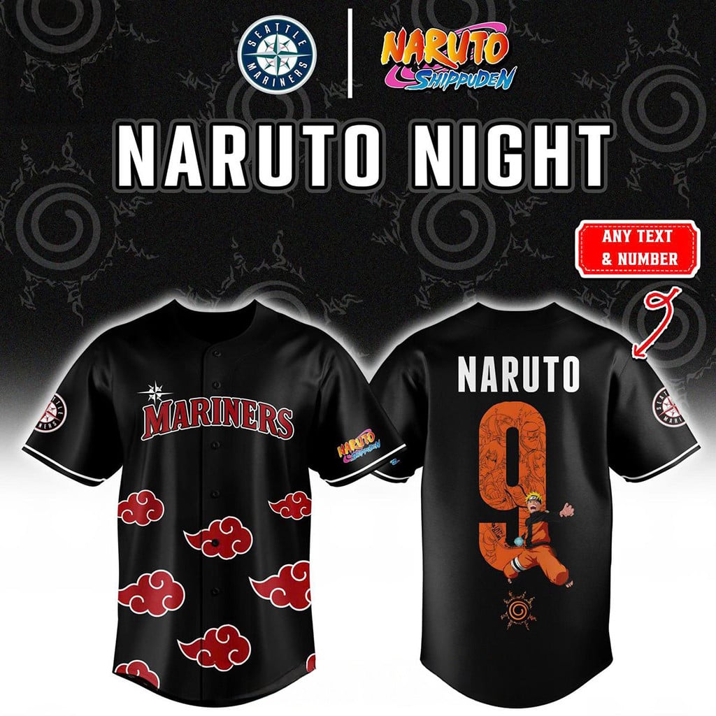 Personalized Seattle Mariners X Naruto Shippuden 2026 Ninetales Baseball Jersey Mariners Merch
