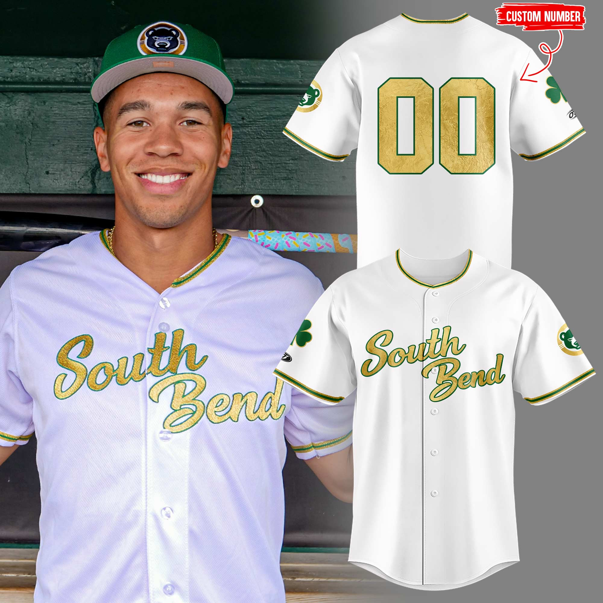 Personalized South Bend Cubs x Notre Dame Baseball Jersey SB Cubs Merch Gifts For Baseball Fans