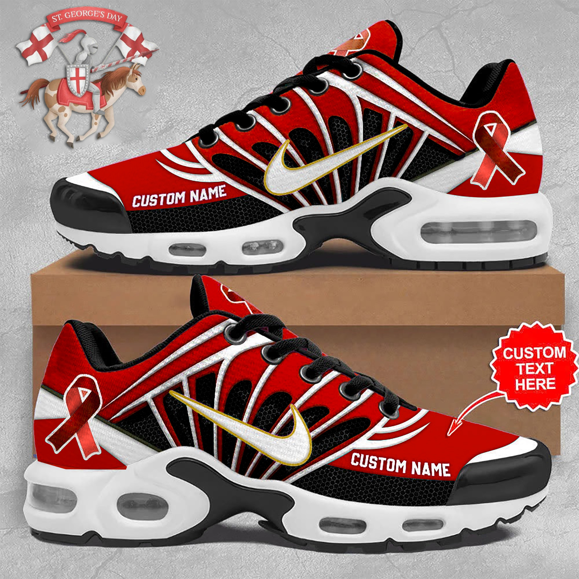 Personalized St George's Day 2026 Air Max Plus Shoes Sneakers British Proud Merch Best Gifts