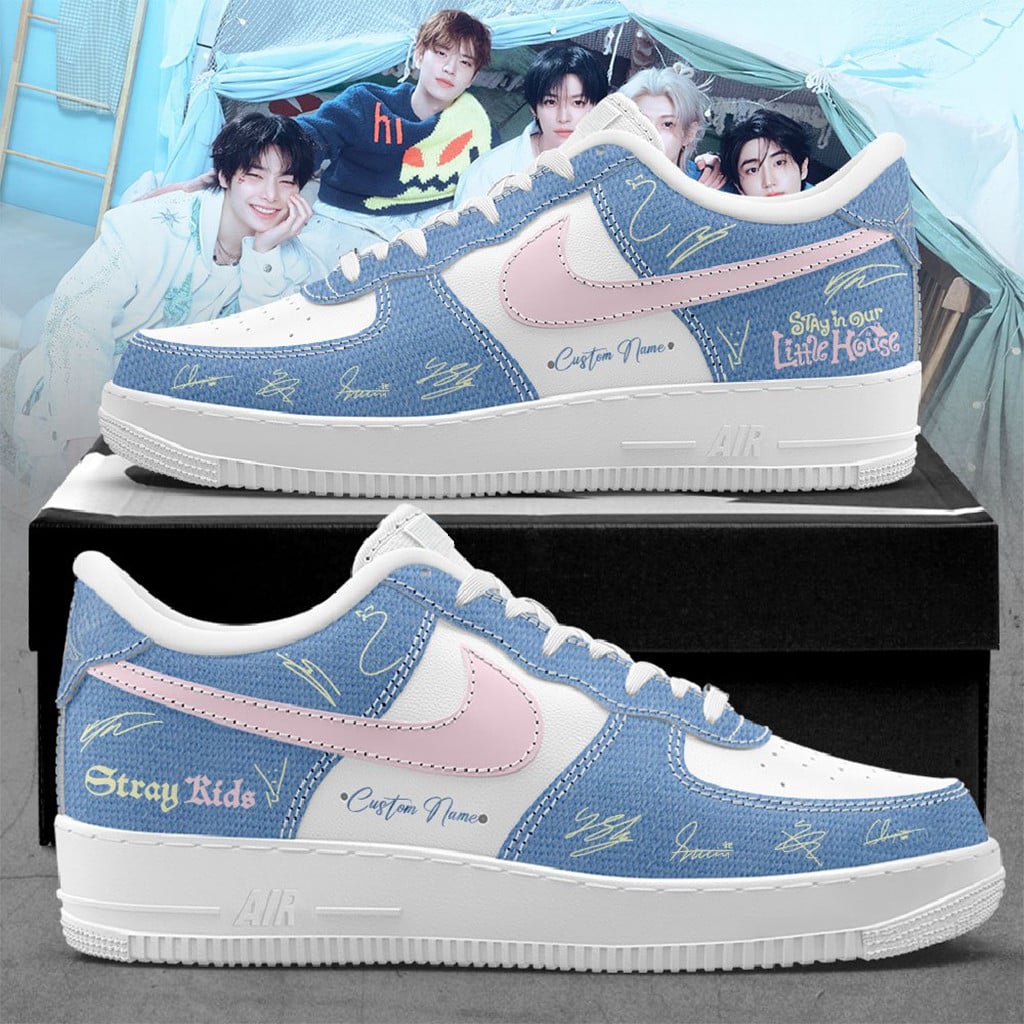 Personalized Stray Kids Stay in our Little House Air Force 1 Shoes Stray Kids Merch Gifts