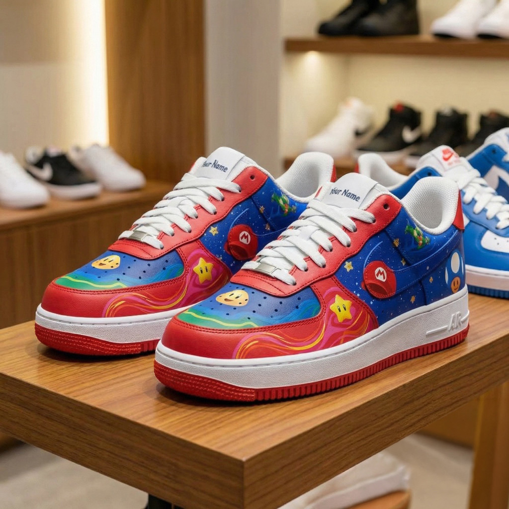 Personalized Super Mario Galaxy 2026 Air Force 1 Shoes Sneakers Super Mario Merch Best Gifts