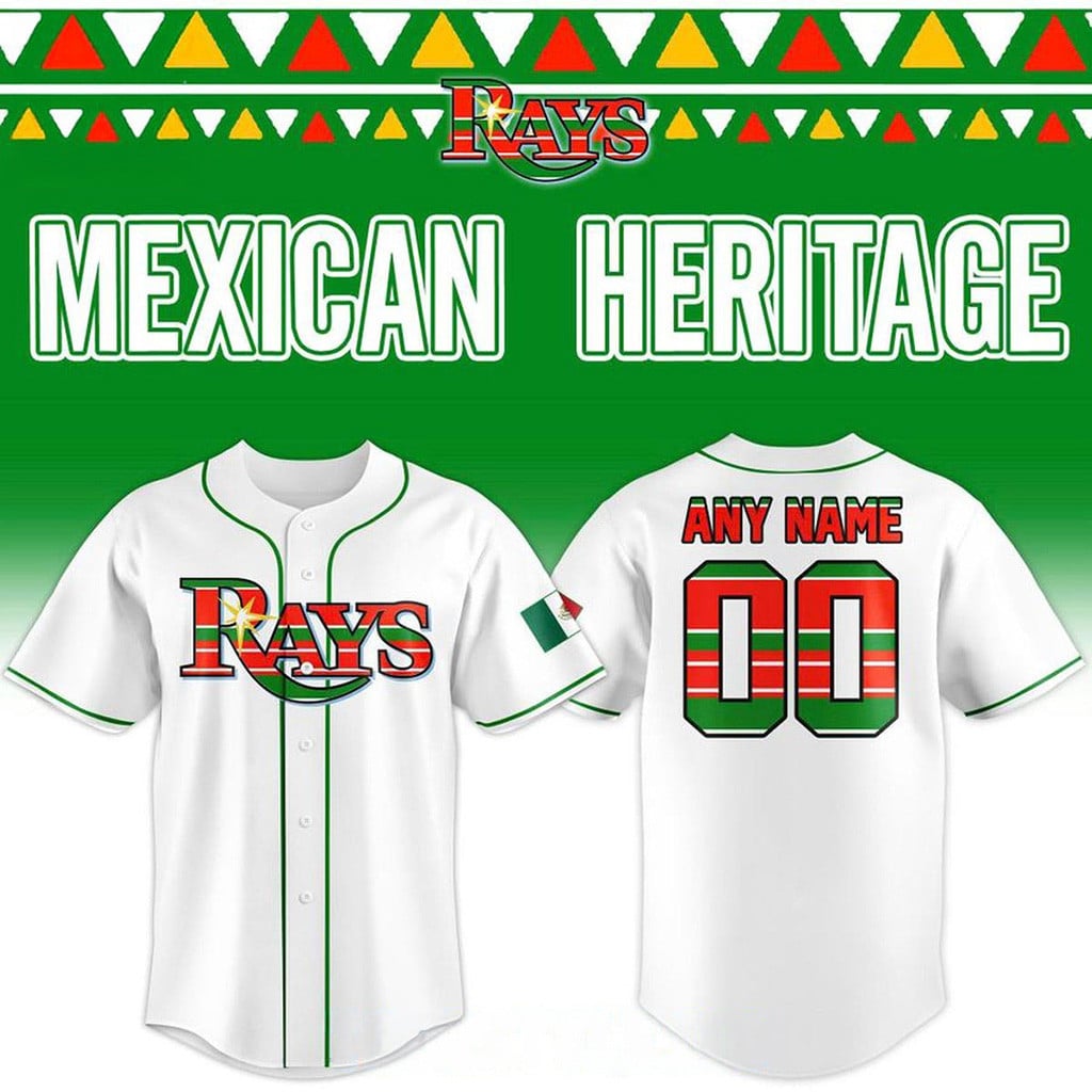 Personalized Tampa Bay Rays 2026 Mexican Heritage Night Baseball Jersey Rays Merch Gifts