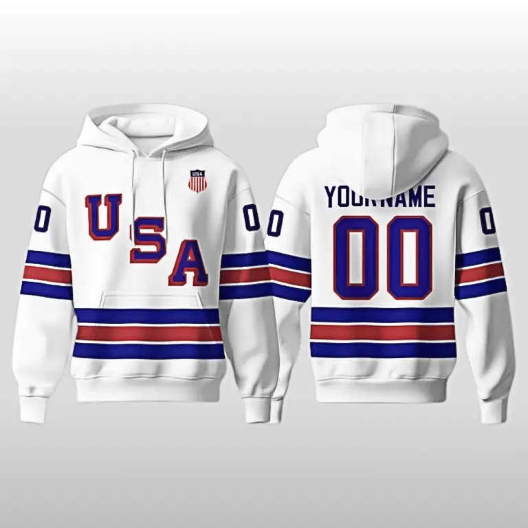 Personalized Team USA 2026 Olympic Hockey Hoodie USA Hockey Olympics Merch Milano Cortina