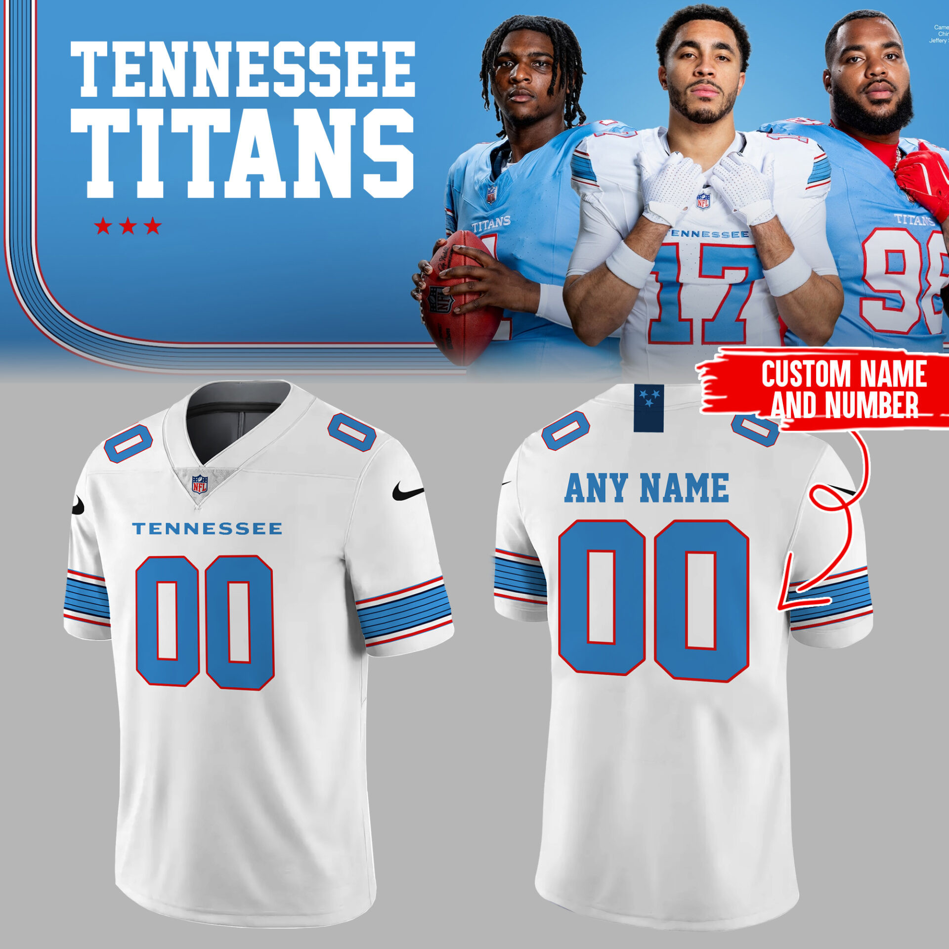 Personalized Tennessee Titans New Chapter Jersey Titans Merch Presents For Football Fans