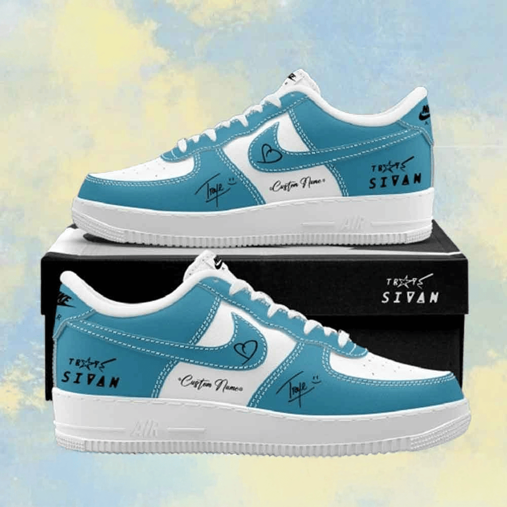 Personalized Troye Sivan Blue Neighbourhood Ten Years On 2026 Signature AF1 Sneakers Shoes
