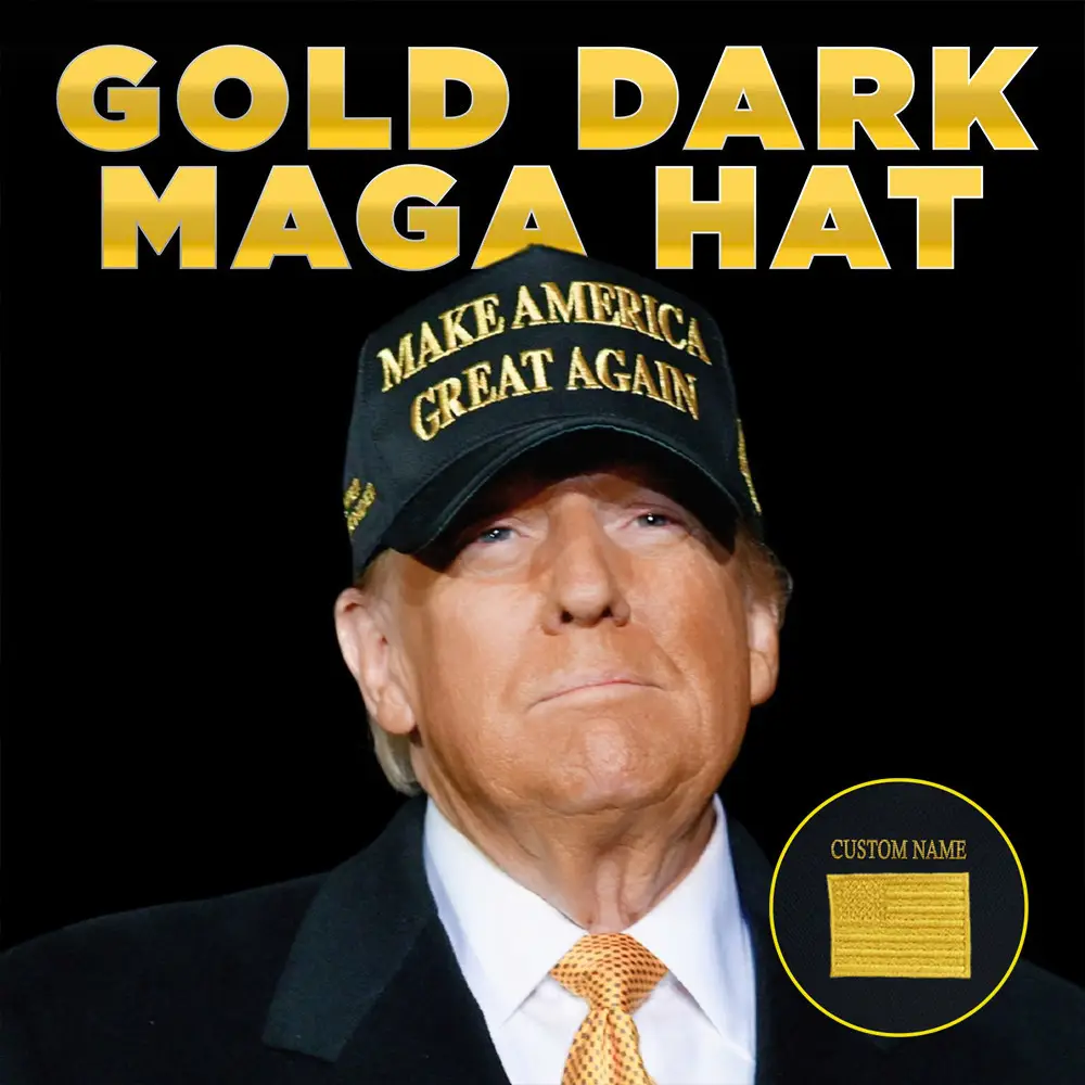 Personalized Trump Gold Dark MAGA Hat Elon Musk MAGA Hat Never Surrender Donald Trump 2024 Merch