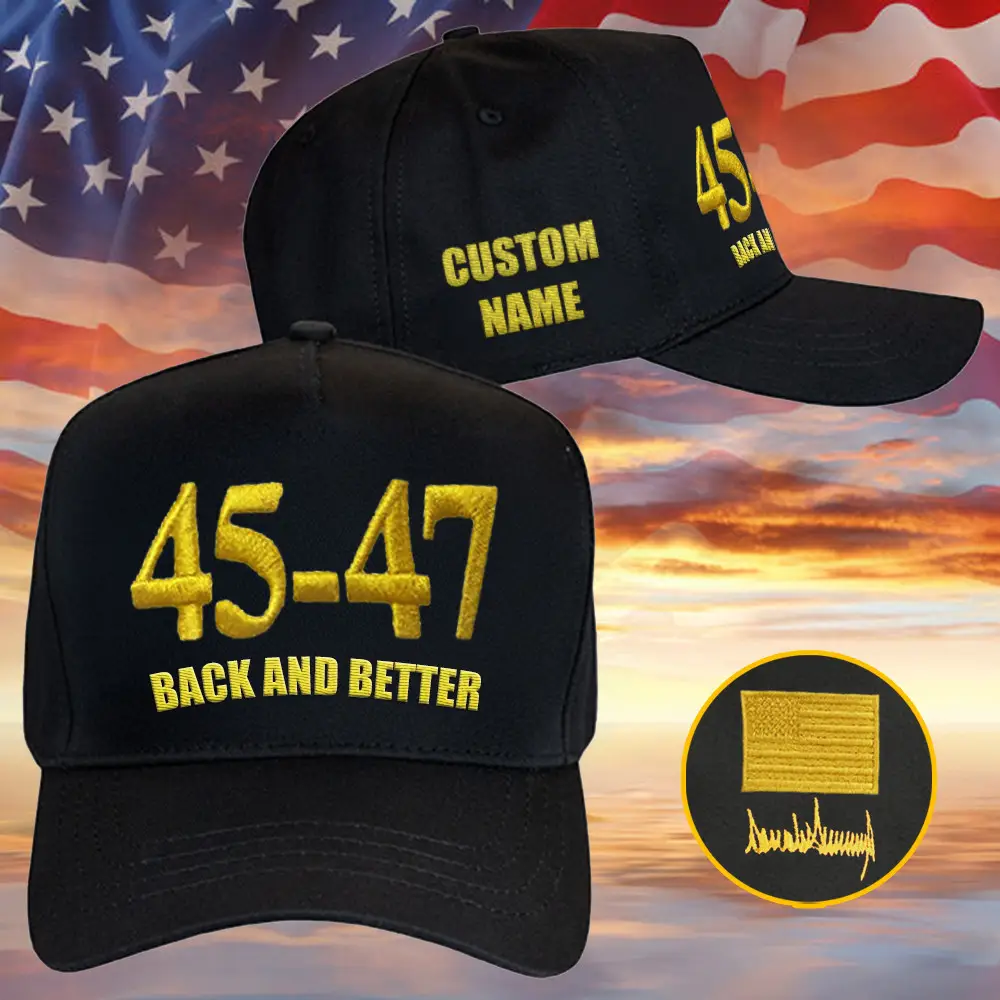 Personalized Trump Victory 45-47 Hat America's Greatness Restored Donald Trump Won Hat