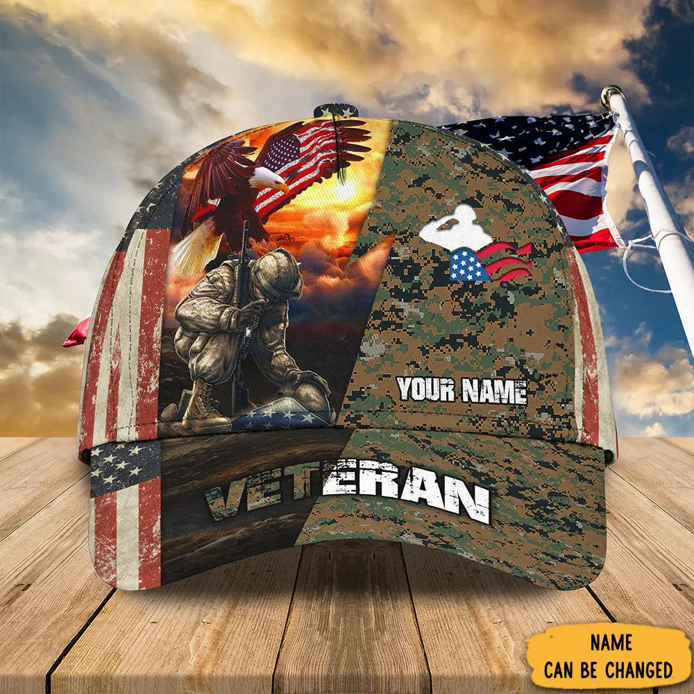 Personalized US Eagle Veteran Hat Veteran Day 2024 Camo Hats Gifts For Military