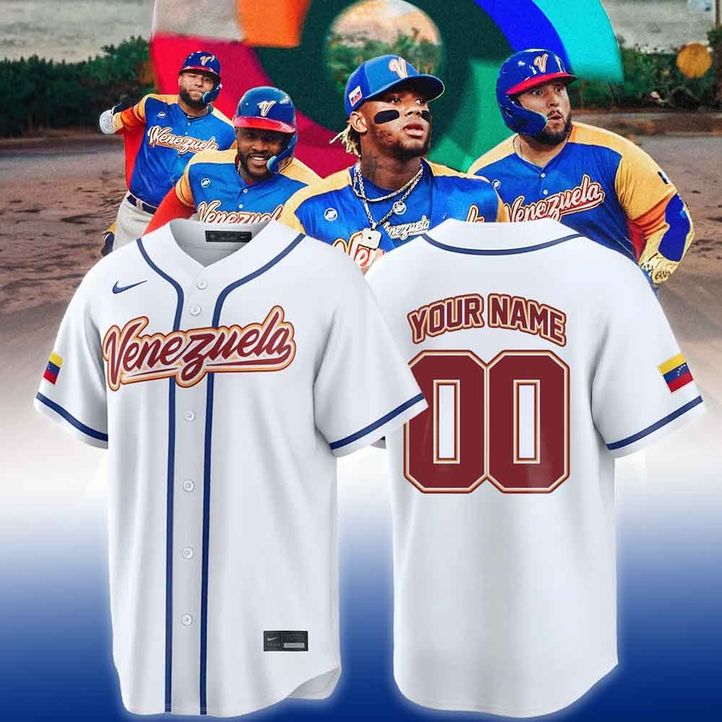 Personalized Venezuela Baseball 2026 World Classic White Jersey World Classic Baseball Merch