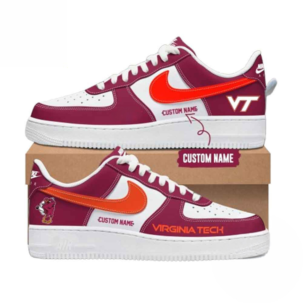 Personalized Virginia Tech Hokies AF 1 Shoes Sneakers Virginia Tech Hokies Merch Fan Gifts