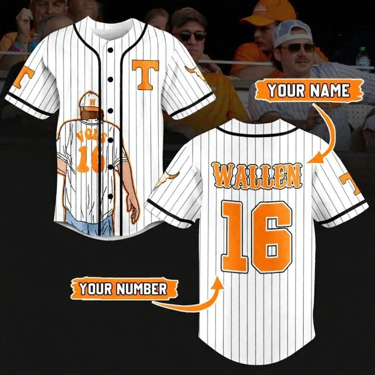 Personalized Wallen Tennessee Volunteers Baseball Jersey Morgan Wallen Graphic Merch Gift Ideas Personalized Wallen Tennessee Volunteers Baseball Jersey Morgan Wallen Graphic Merch Gift Ideas - Image 1