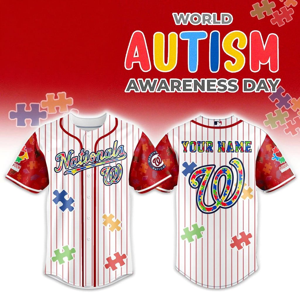 Personalized Washington Nationals X Autism Awareness 2026 Baseball Jersey Nationals Merch