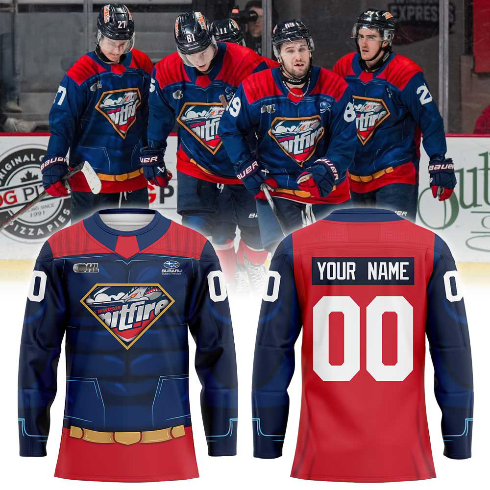 Personalized Windsor Spitfires 2026 Super Hero Night Hockey Jersey Hockey Apparel Fan Gift