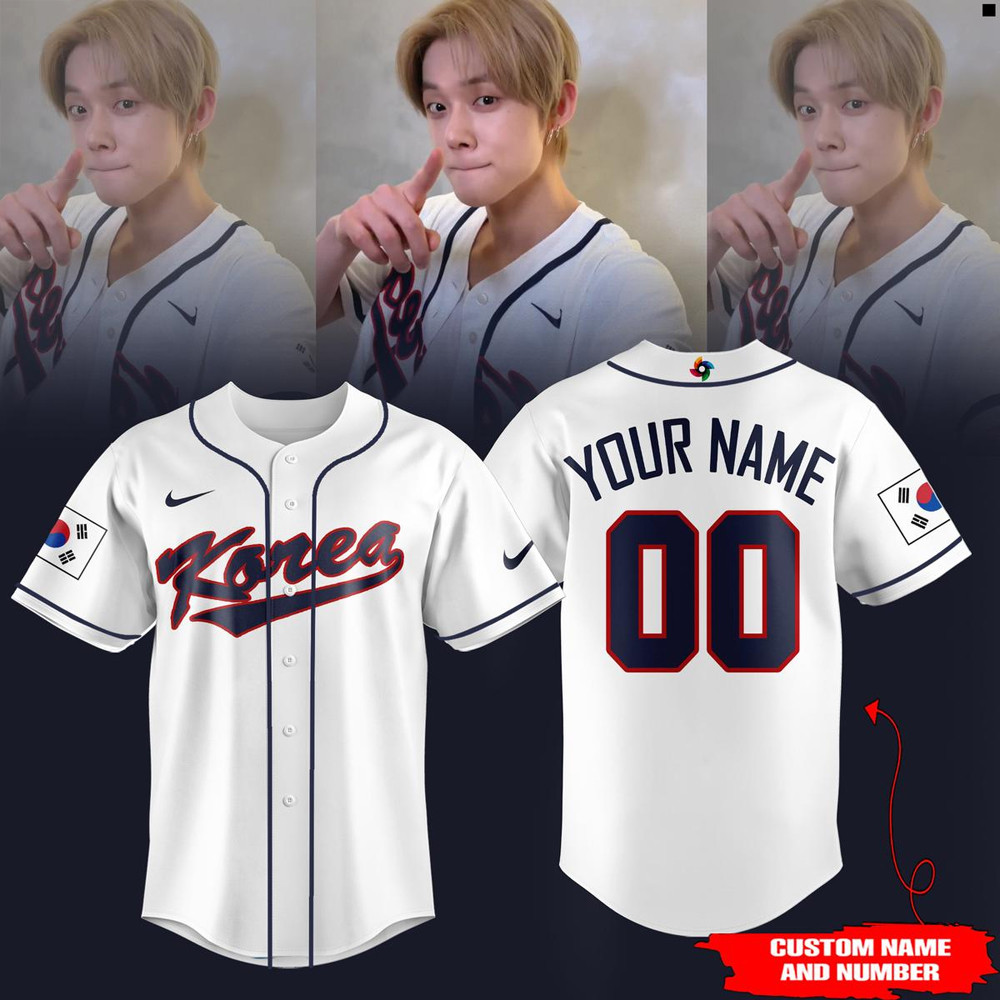 Personalized Yeon Jun Team Korea Baseball 2026 World Baseball Classic Baseball Jersey Fan Merch