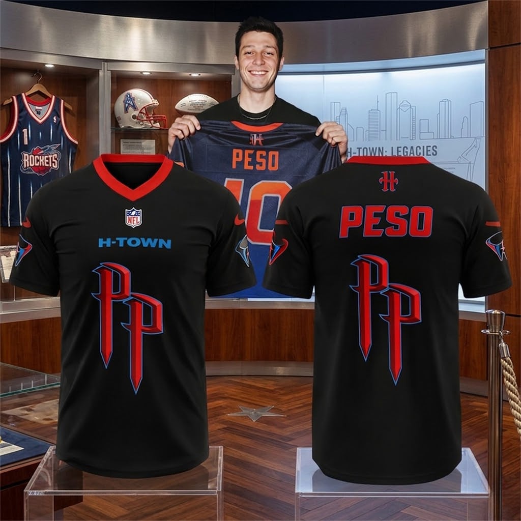 Peso Pluma Houston Texans H Town Jersey Houston Texans Merch Fan Gift