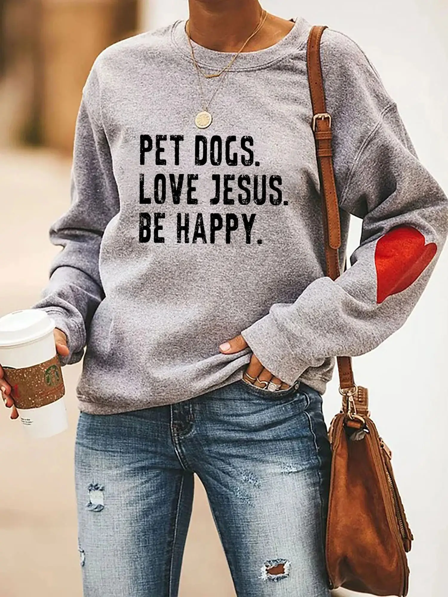 Pet Dogs Love Jesus Be Happy Sweatshirt Funny Dog Mom Clothing Gift For Christian